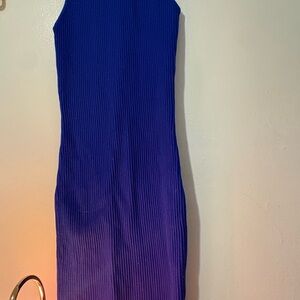 Better Be Royal Blue Ribbed Strapless Bodycon Dress